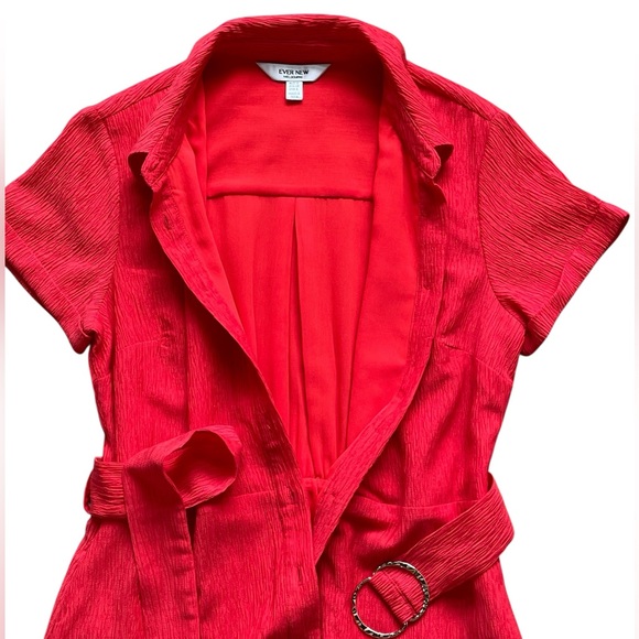 Briley Textured Shirt Dress - Cherry Tomato Color - Like new - Picture 6 of 13